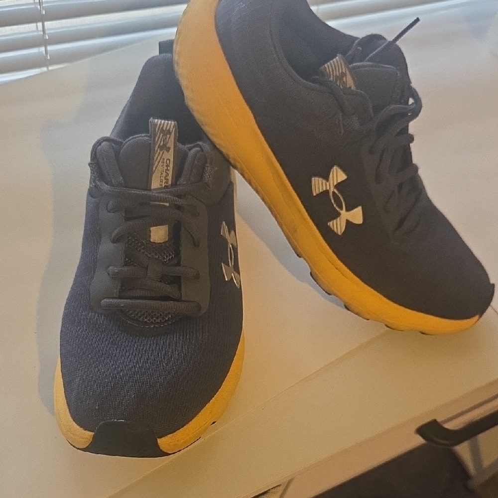 Under Armour Mens' Gray and Yellow Sneakers